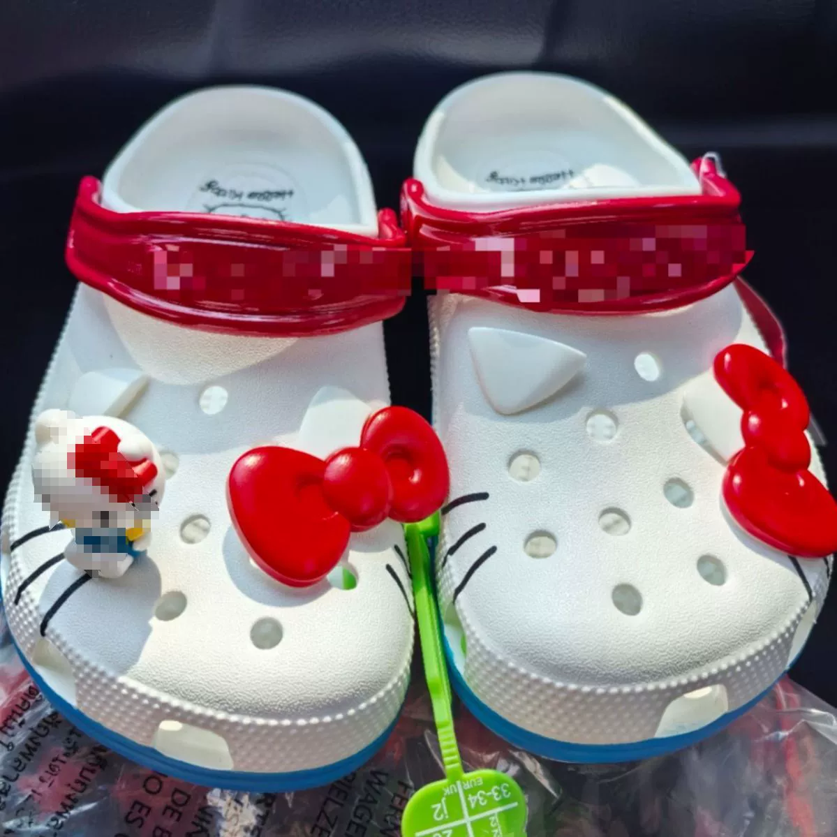 Hello KTCat Cros Совместное название Hello Kitty пещерные туфли для родителей и детей нескользящие пляжные туфли тапочки