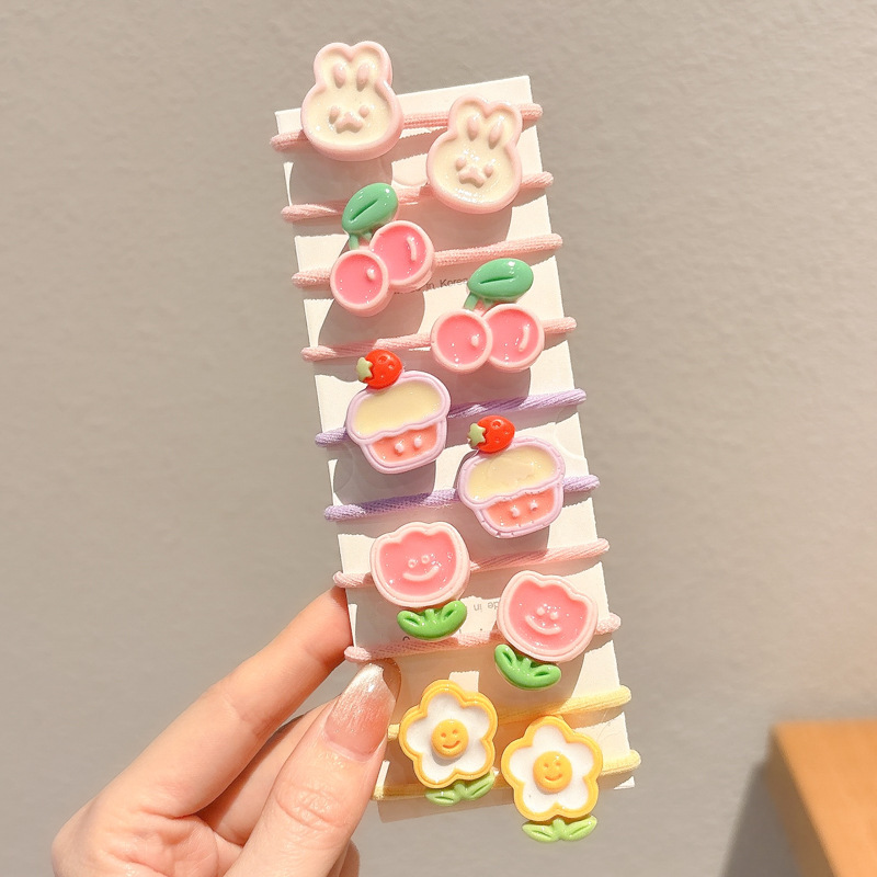 Caricatura encantadora anillo de pelo pulgar no daña el cabello de los niños correa de correa pequeña cuerda de cabello para niñas cuerda de cabello