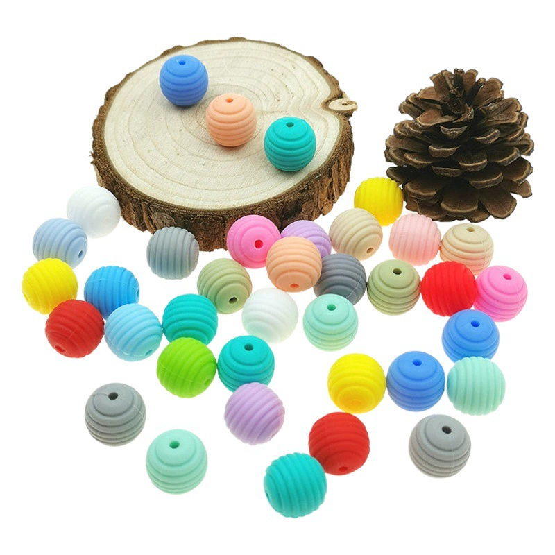 Amazon Лидер продаж 15 мм Силиконовые свободные бусины нитки бусины DIY аксессуары сотовые бусины силиконовые бусины Круглые бусины зубной гель в наличии