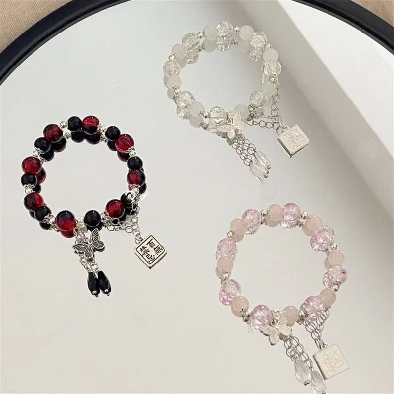 Baizukuza DIY Chinese Flower Butterfly Beaded Bracelet Female High-Looking Ins Style Bracelet Best Friend Gift Bracelet