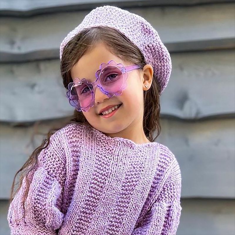 Crianças óculos de sol nova moda girassol leão cabeça óculos de sol das crianças bonito do bebê flor óculos de proteção uv_voghion.com