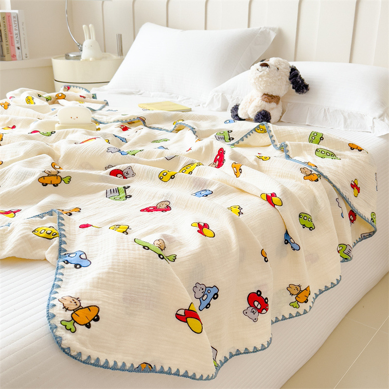 Classe A algodón de doble capa de hilo, manta de verano, manta de aire acondicionado de algodón delgada, manta de sofá dormitorio para cama image 26