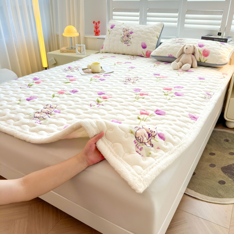 Nuevo colchón de leche grueso colchón de cama caliente colchón de franela antiestático colchón de cama caliente rápido