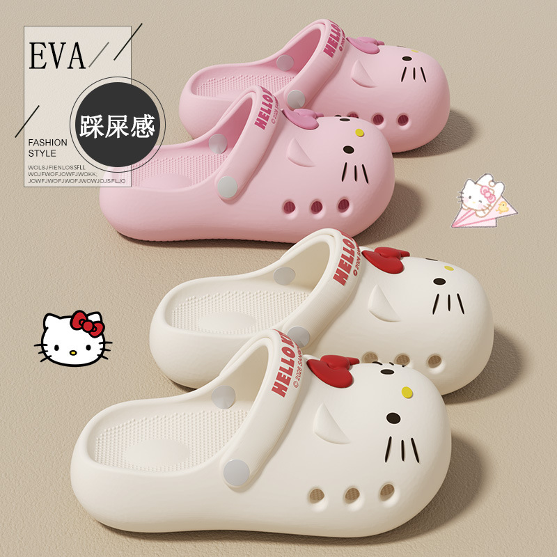 Sanrio Genuine Kitty Cat Slippers for Summer, Women's Outdoor Non-Slip Odor-Resistant Breathable Closed-Toe Dual-Use Sandals Sanrio Genuine Kitty Cat Slippers for Summer, Women's Outdoor Non-Slip Odor-Resistant Breathable Closed-Toe Dual-Use Sandals