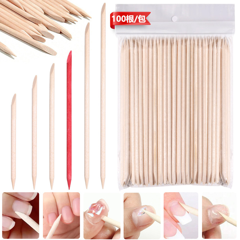 Nail Art Tools, Orange Wood Sticks, Dotting Sticks, 100 Pieces, Cuticle Remover, Nail Polish Cleaning Wooden Sticks, 9.5cm, Wholesale