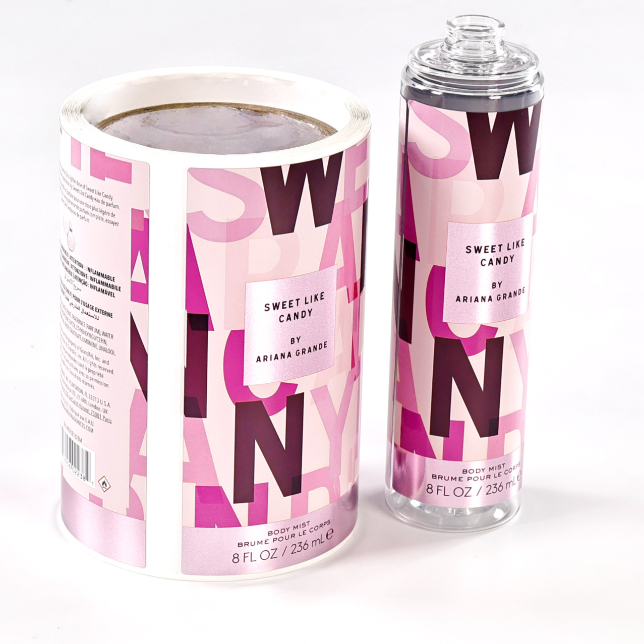 Cylindrical Bottle Body Lotion Fragrance Label, Self-Adhesive Touch-Sensitive Paper Perfume Label, Women's Hand Cream Fragrance Label