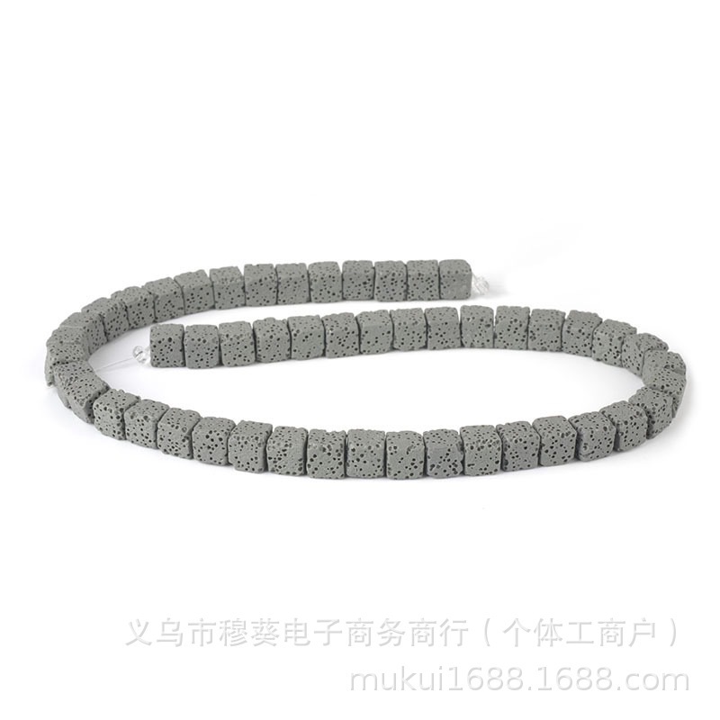 爆款香薰彩色火山石方块散珠DIY项链手链饰品配件半成品串珠批发|undefined