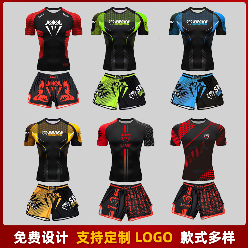 Children's Comprehensive Fighting Professional Sanda Suit Mma Muay Thai Shorts Short-Sleeved Fighting Boxing Competition Training Suit
