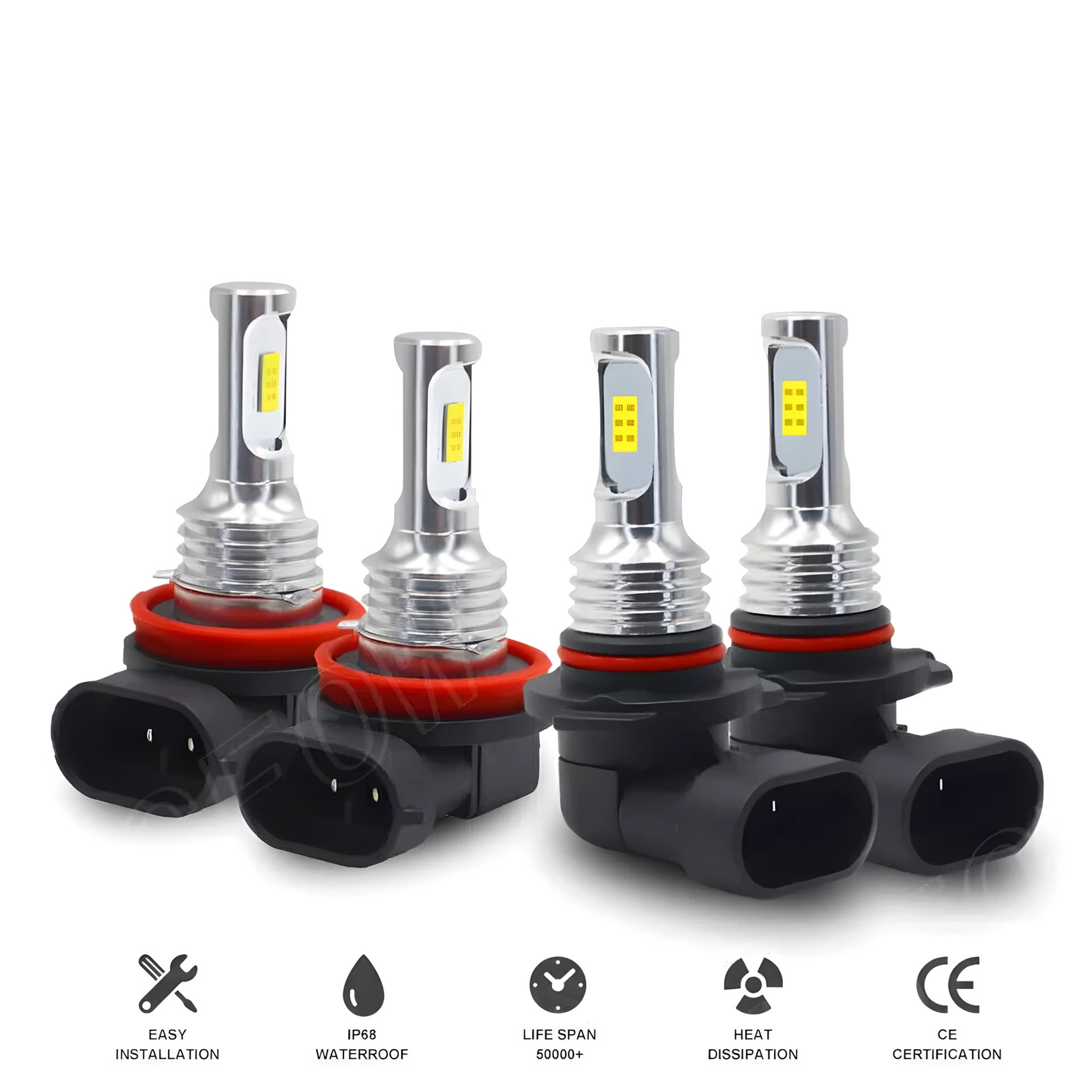 Coches LED delanteros lámpara de niebla 9005 9006 9145 H11 80W CSP3570 2LED lámpara CSP