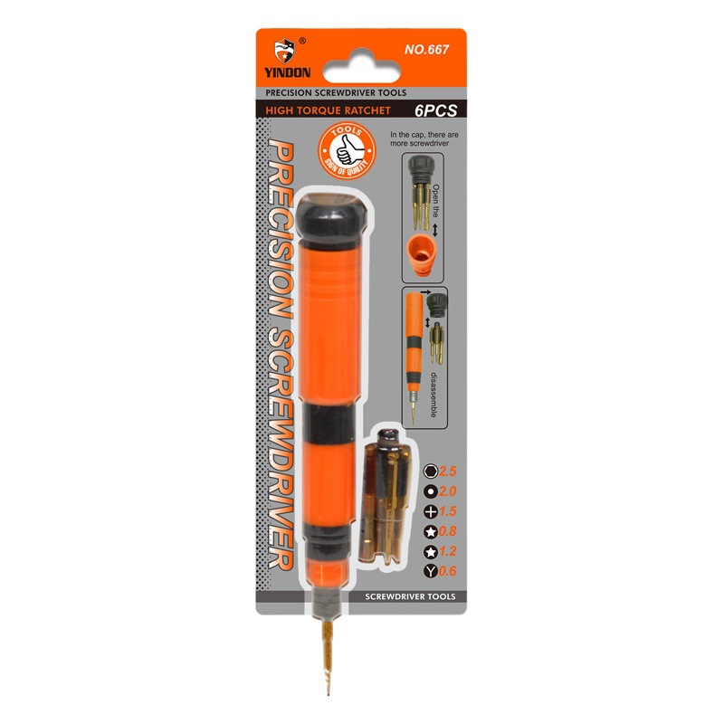 6 Unid destornillador de precisión destornillador traje de titanio destornillador cabeza teléfono móvil reloj desmontaje reparación combinación herramienta