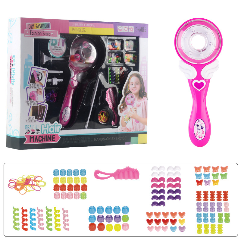 Children electric DIY Edit and release automatic Braids Hairpin Hairdressing girl Play house Jewelry suit Toys