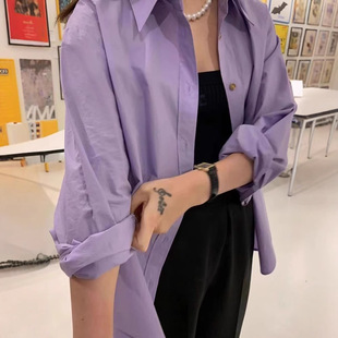 Simple Korean Style Loose Plus Size Women's Shirts for Women in Spring and Autumn Layered Shirts and Jackets for Women Washed Cotton Versatile Tops