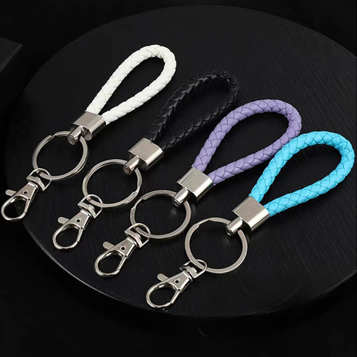 Card holder work ID keychain bus card access card lanyard short hand rope leather leather rope campus anti-lost hand rope