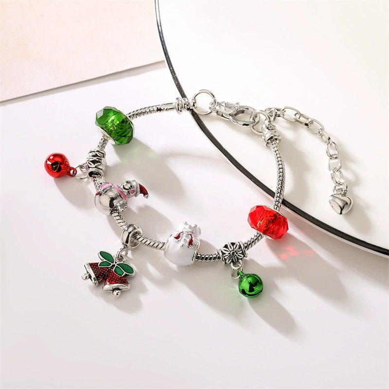 Регулируемый браслет с бусинами для мальчиков и девочек, маленький колокольчик для пожилых, европейский стиль, DIY, подарок на Рождество, подарок на день рождения