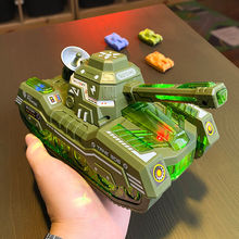 坦克電動萬向玩具車配小坦克帶燈光音效坦克車男孩軍事對戰車