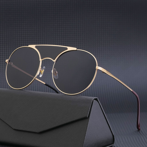 Retro Steampunk Sunglasses Women's Shades European and American Round Frame Sunglasses Men's Trendy Outdoor Glasses Cross-Border Wholesale