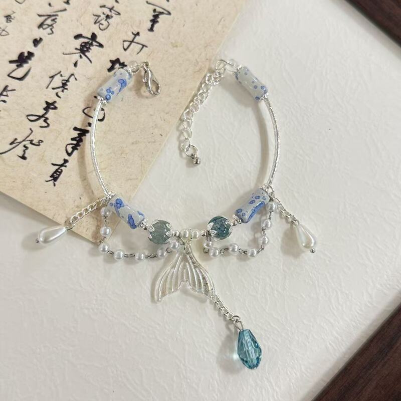 甘い水晶の魚の尾のブレスレットの女性ins潮diyの手作りの数珠の手は飾って軽くて豪華です。|undefined