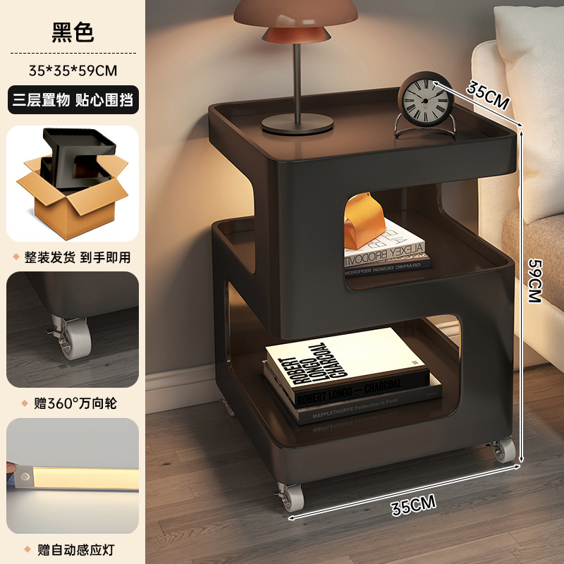 Mesa de cabezal de cama dormitorio armario de almacenamiento armario de almacenamiento estante de libros simple estante de visualización multifuncional estante de almacenamiento lateral doméstico