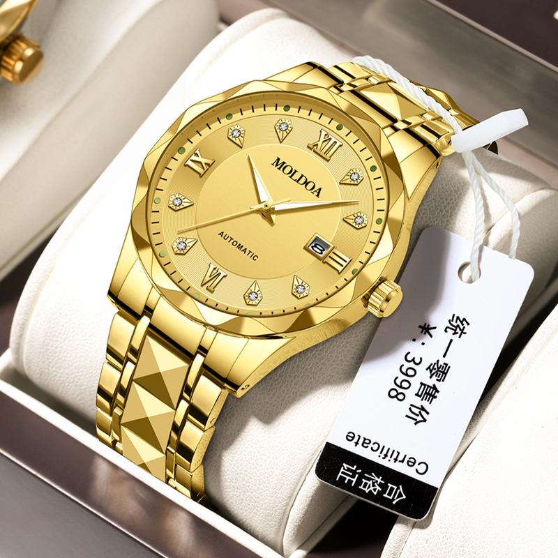 Simple Men's Watch Steel Strap Large Dial Domestic Quartz Watch Men's High-End Waterproof Luminous Temperament Watch Dropshipping