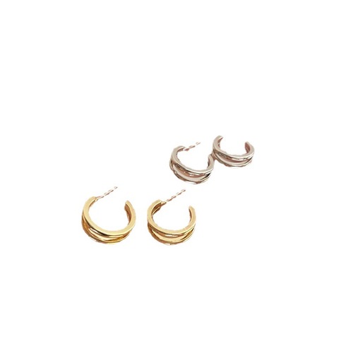 Half-moon C-shaped geometric earrings for women, fashionable, personalized, elegant, S925 silver stud earrings, Instagram-style, niche, popular, hip-hop earrings