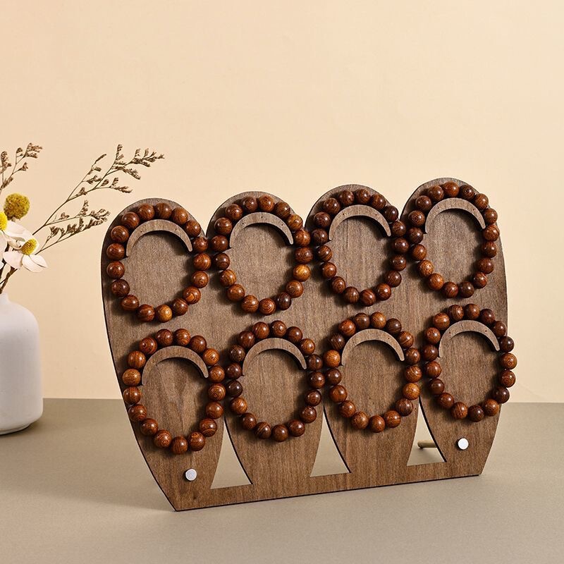 In-Stock Vintage Walnut Color Bracelet Display Stand, Creative Multi-Position Bracelet Display Stand, Jewelry Stand for Night Market Stalls In-Stock Vintage Walnut Color Bracelet Display Stand, Creative Multi-Position Bracelet Display Stand, Jewelry Stand for Night Market Stalls