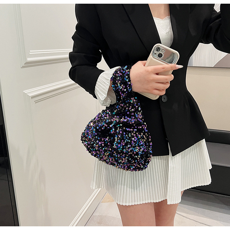 112g Weight Polyester Lining Material Sequins Fashion Element Open Closure Type Top Handle Strap Type Handbag, Evening Bag Bags Type Holiday, Party Occasion Sequin Material Solid Color Pattern All Seasons Season Women's Gender Vintage Style, Classic Style Style Square Shape Small Size Women's Small Sequin Solid Color Vintage Style Classic Style Sequins Open Evening Bag 12