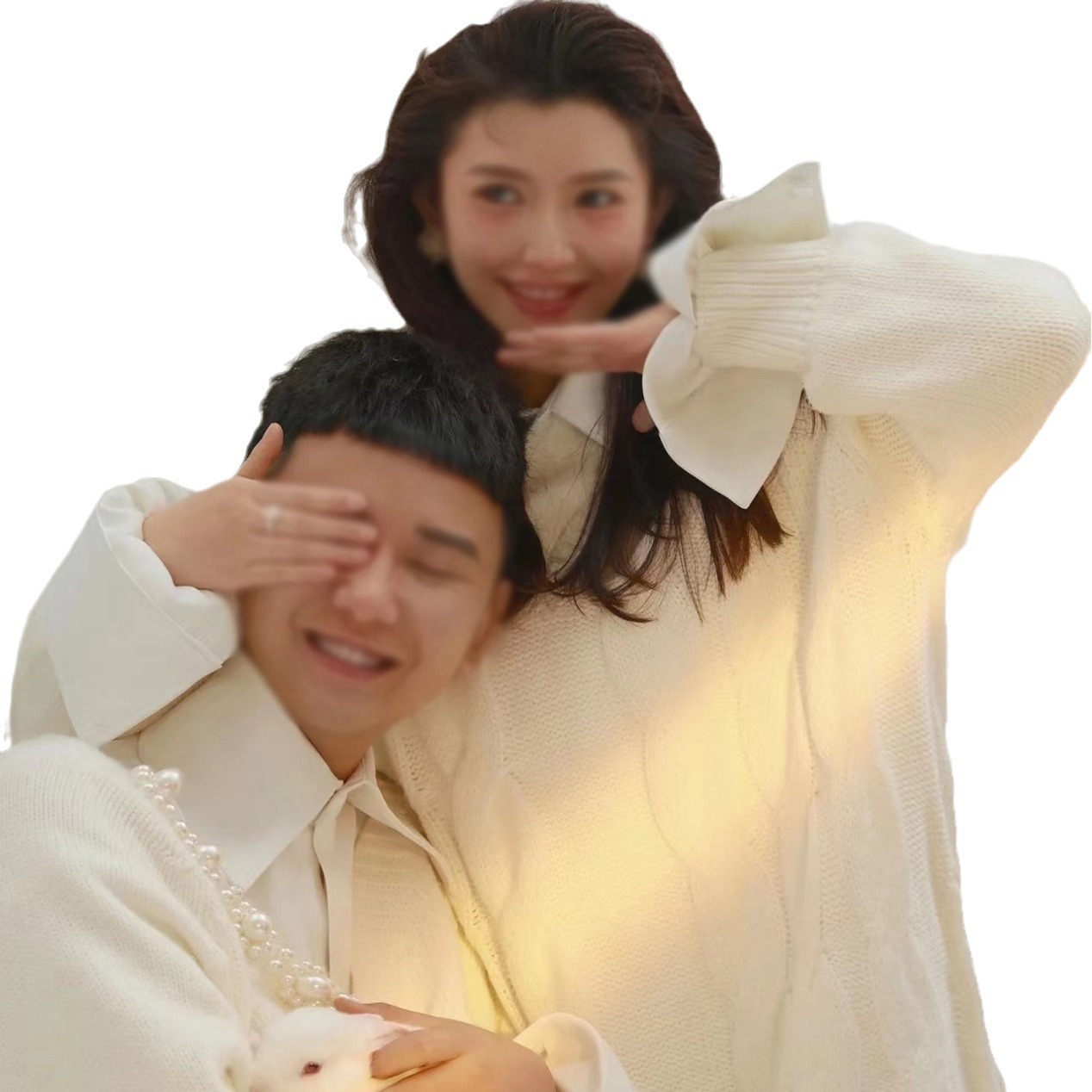 (2개) 새로운 한국식 사진 스튜디오 커플 사진 사진 촬영 게으른 스타일 스웨터 실내 간단한 작은 신선한 사진 테마 의류