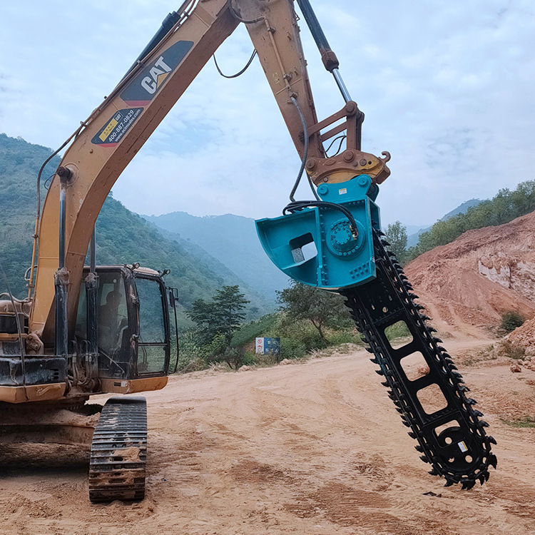 挖掘机链式岩石开沟机 大型花岗岩刨沟机 混凝土路面开槽机