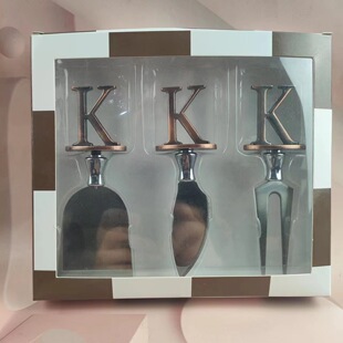 Creative letter K stainless steel knife and fork tableware suit cream knife cheese knife pizza shovel butter knife pizza knife