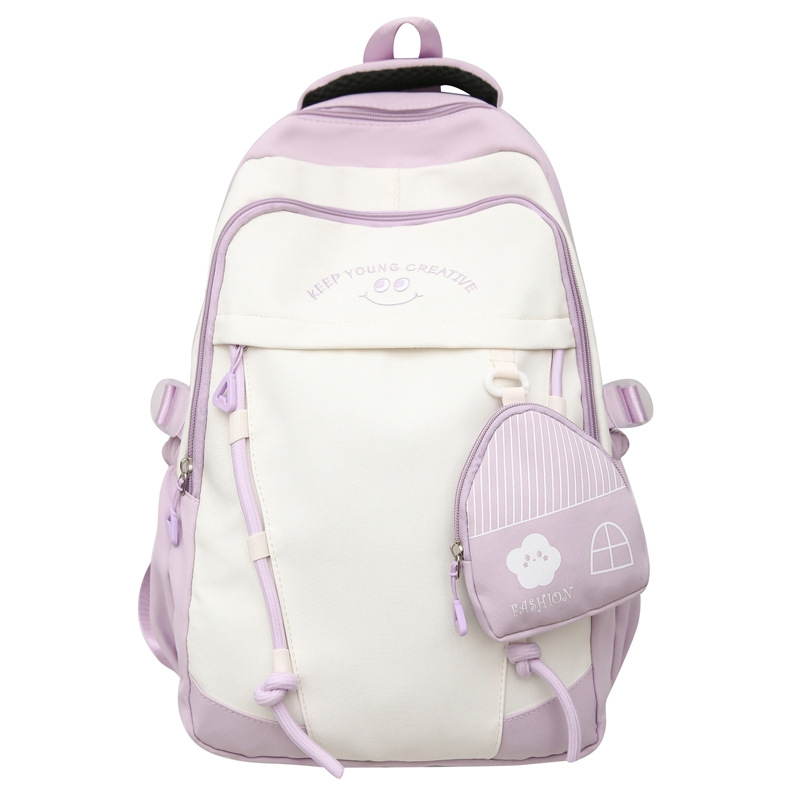 Bolsa escolar de estilo universitario para mujeres JAIYISTAR bolsa de hombro de gran capacidad de color colgante, bolsa de estudiantes ligera y de alto valor.