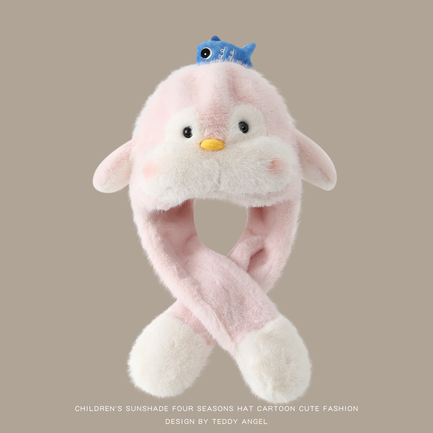Sombrero y bufandas para niños, un conjunto de dos piezas de orejas para bebés de otoño y invierno, sombrero de peluche caliente y grueso. image 9