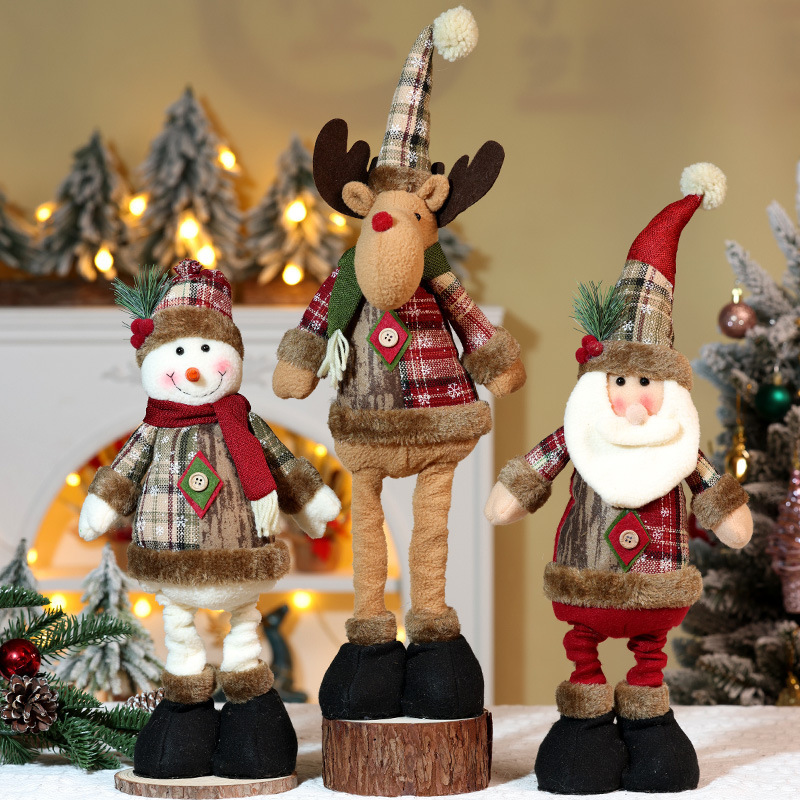 Factory Outlet Christmas Telescopic Doll Christmas Snowflake Old Man Snowman Elk Hotel Shopping Mall Decoration