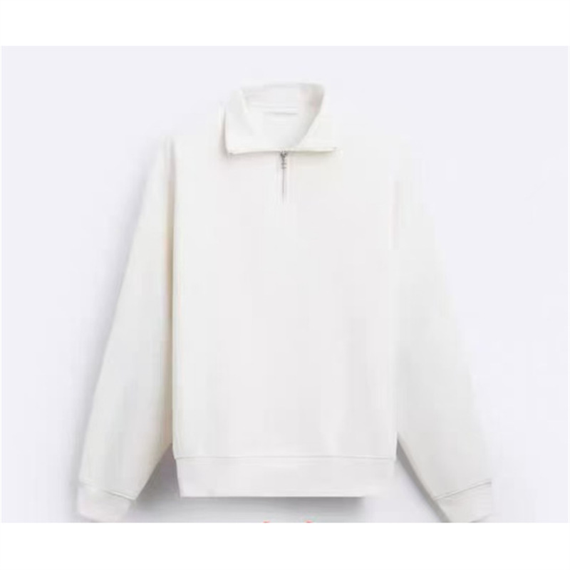 Zara Basic Zip Sweater Quarter-Zip Oyster White
