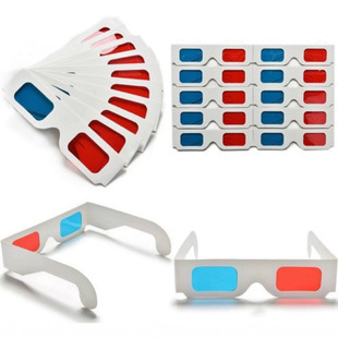 In Stock Wholesale Paper Red Blue Red Green 3D Glasses 3D Stereo Glasses Paper Frame Can Be Printed with Logo
