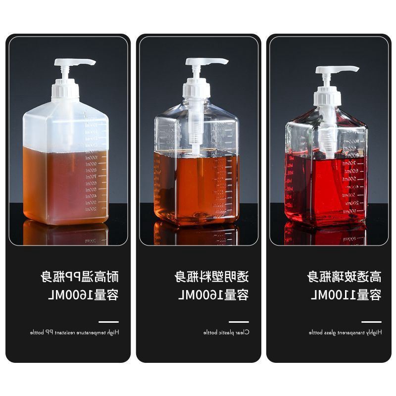 果糖挤压器果糖挤压瓶按压式糖浆瓶分装瓶糖浆塑料玻璃瓶果汁奶茶