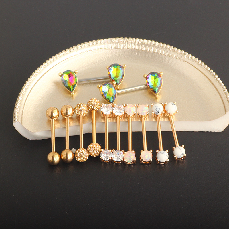 16G labret stud size and finish detail