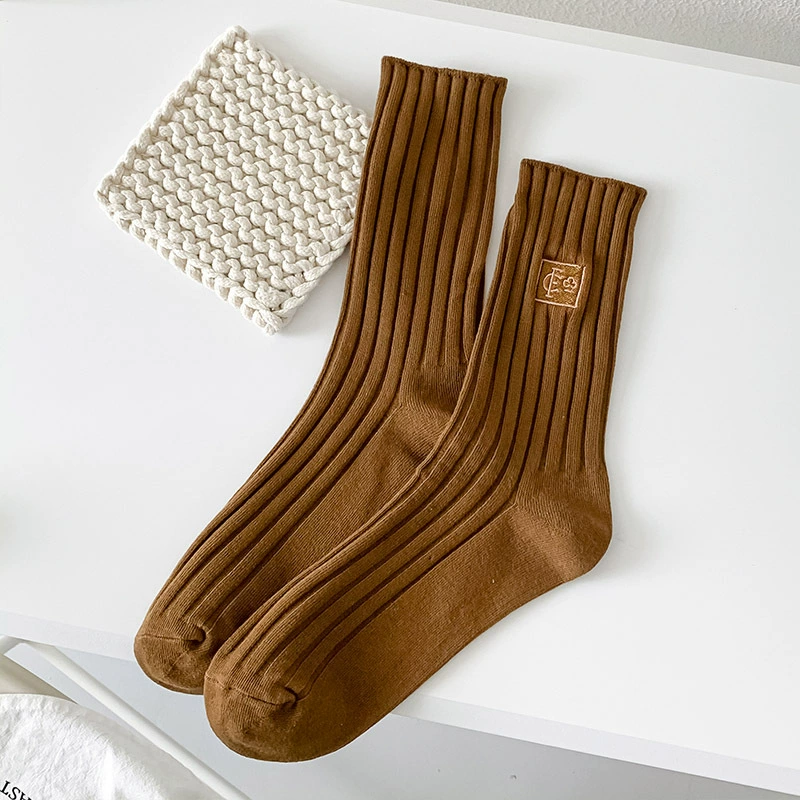 Knee Socks (Tide) Embroidered Fashion Socks, South Korea Style, One Size, Colorful