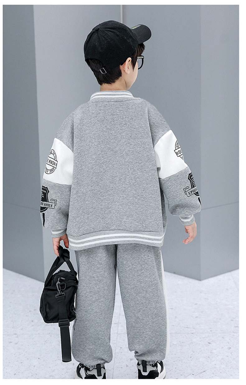 Conjunto de otoño para niños, suéter informal de dos piezas a la moda, talla mediana y grande, ropa de primavera, novedad de 2023_voghion.com