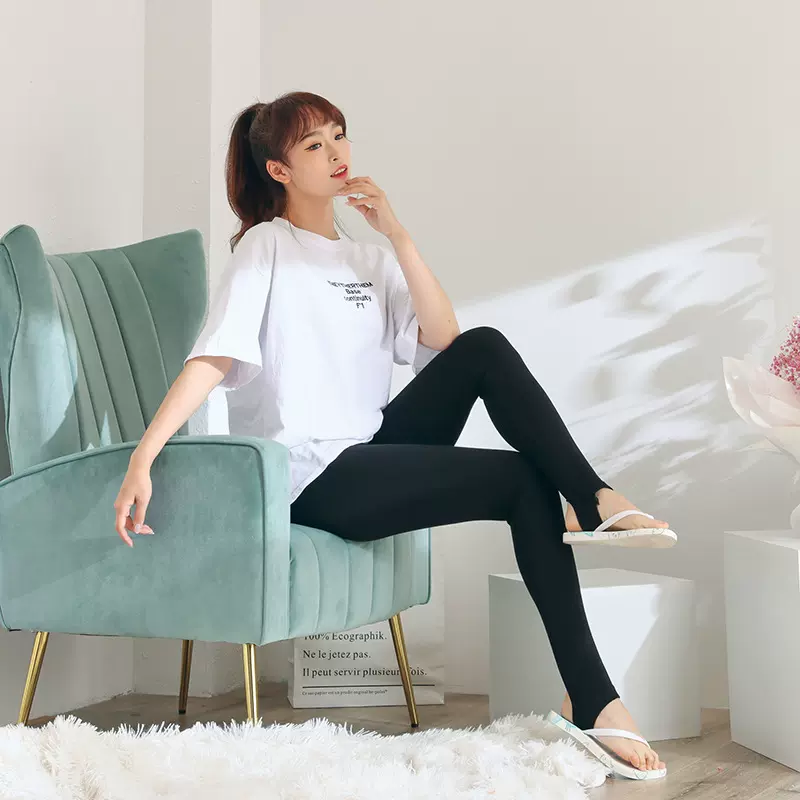 女士纯色打底裤高弹力高腰内外穿百搭修身显瘦莫代尔加厚保暖秋裤