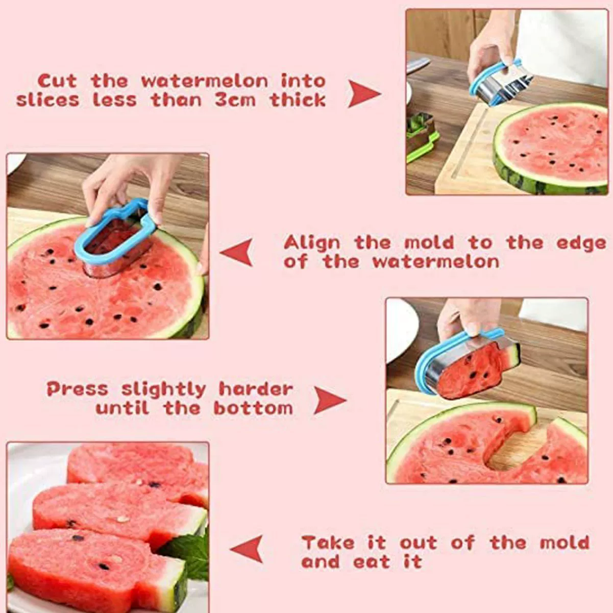 Creative cut watermelon stainless steel watermelon cut multi -function slicer fruit segmentation artifact division cutter cutting tool
