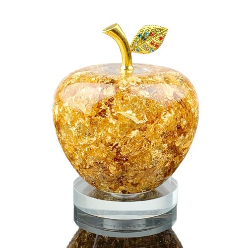 Cross-border hot-selling small gold foil crystal apple ornaments creative Christmas gifts best-selling Southeast Asian gift ornaments