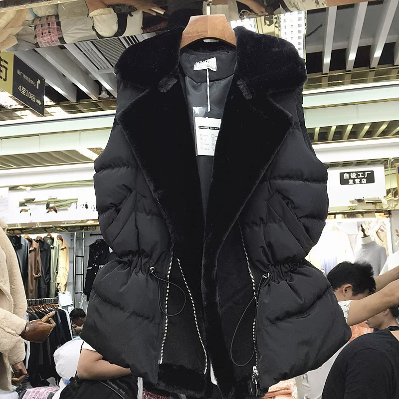 Демисезонное fashionable бархатное жилет с пухом, зимняя поддержка, корейский стиль, перо