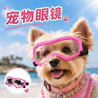 新款宠物眼镜炫酷狗狗猫咪护目镜防紫外线防风潮流太阳镜硬框墨镜