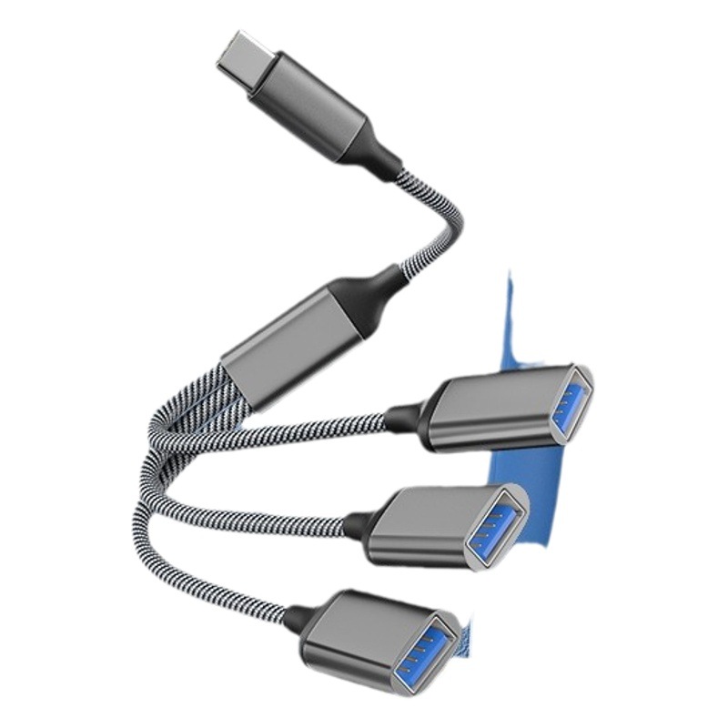 OTG lector de tarjetas de estación de acoplamiento de uno a tres typec a extensor multipuerto inteligente adecuado para divisor de tableta de teléfono móvil