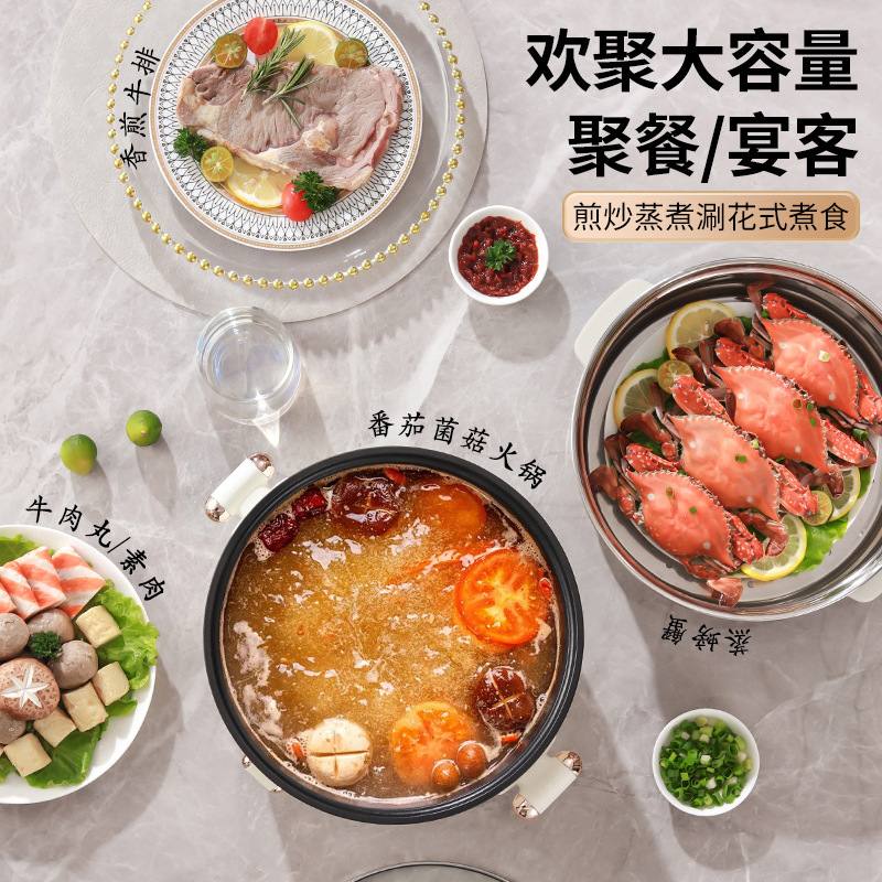志高电火锅专用火锅3-4人一体多功能蒸煮两用电煮锅家用礼品批发|undefined