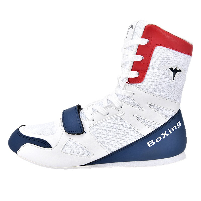 Explosiones transfronterizas para hombres adultos nuevos zapatos de boxeo zapatos de lucha libre resistentes al desgaste de color sólido de alta explosión zapatos de lucha libre de boxeo largo