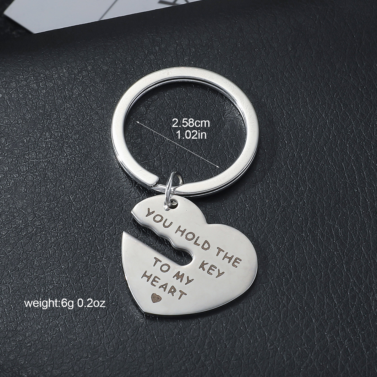 Regalos de San Valentín transfronterizos llaves de corazón You Hold The Heart Key Couple Keychain de acero inoxidable