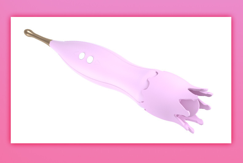 Double-Head Tongue Lick Vibrator, Soft Silicone-Feel Stimulator, Pink Adult Massager — detail image 24