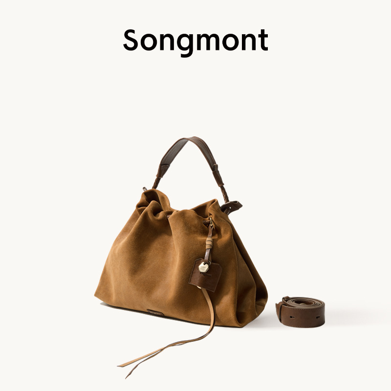 [文淇同款]Songmont山下有松百纳托特包麂皮绒垃圾袋大容量流浪包|undefined
