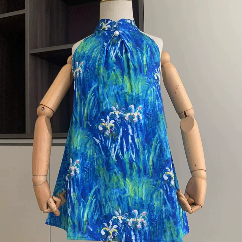 Children's summer retro dress, skirt, for 3-8 years old